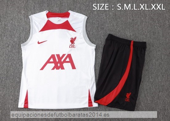Nuevo Entrenamiento Sin Mangas Conjunto Completo Liverpool 24/25 Blanco Rojo Negro Baratas